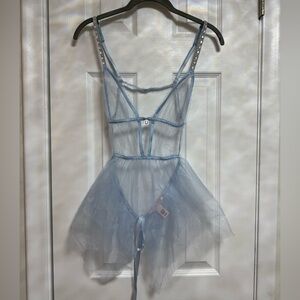 Victoria’s Secret Blue Glitter Tulle Babydoll